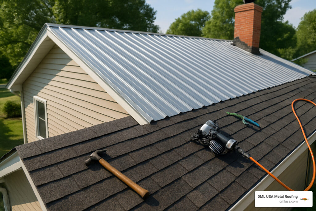 can metal roof be installed directly over shingles