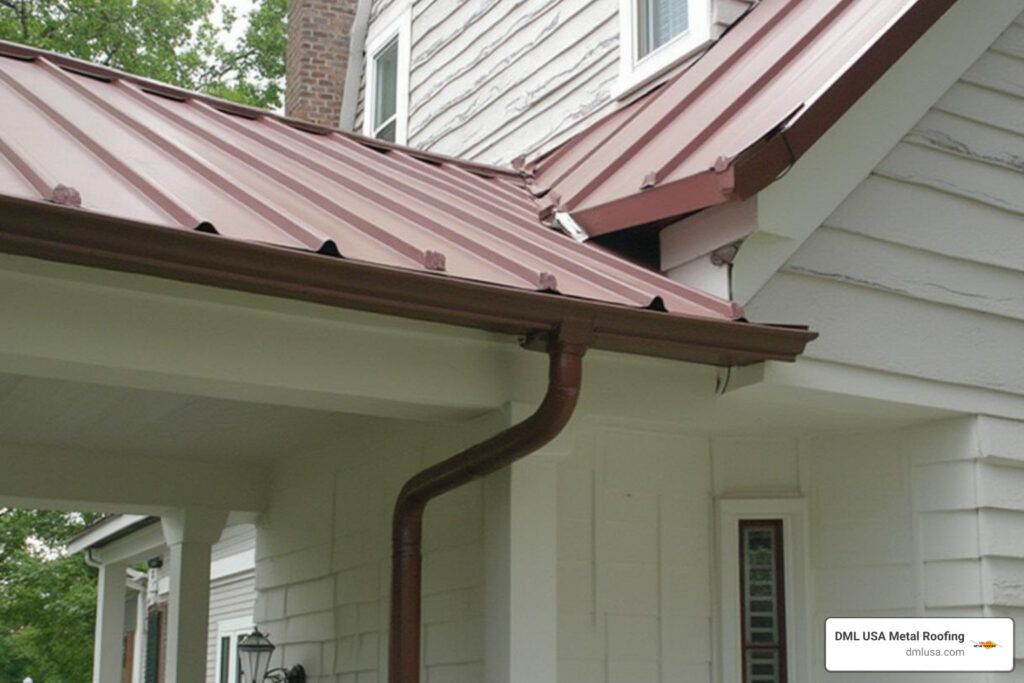 standing seam metal roof with yankee gutter systems