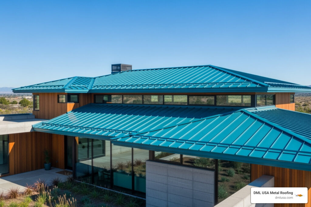 colored metal roofing panels