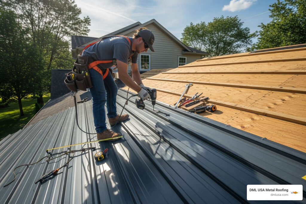 Metal roof installation DIY
