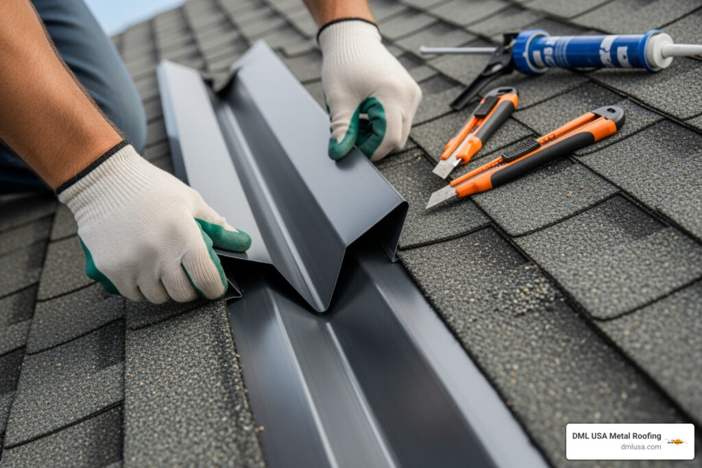 installing valley metal on a shingle roof
