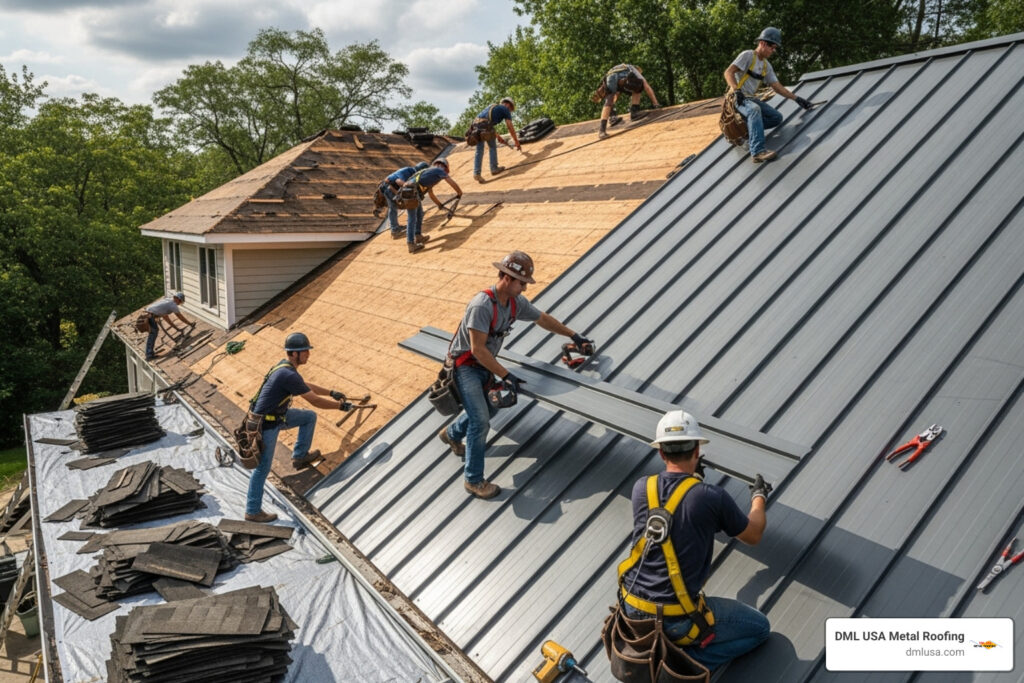 replacing shingle roof with metal